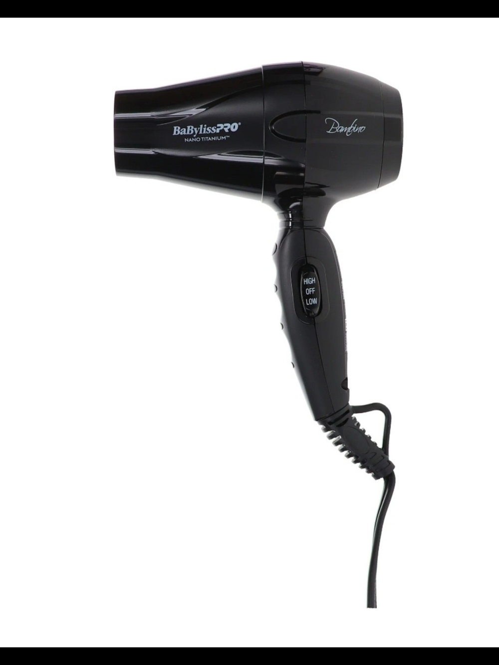 BaBylissPRO Bambino Nano Titanium Travel Hair Dryer - Black